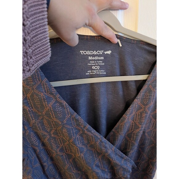 Toad & Co. Cue Wrap Cafe Organic Cotton Dress Women's M Boho Skater Gorpcore - Picture 2 of 8